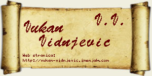 Vukan Vidnjević vizit kartica